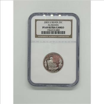 2003 S Silver Alabama State Quarter PF 69 Ultra Cameo