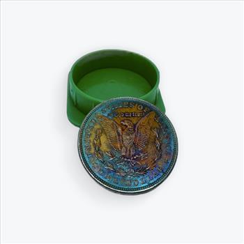 1921 P Morgan Dollar - Vibrant Deep Rainbow Toning