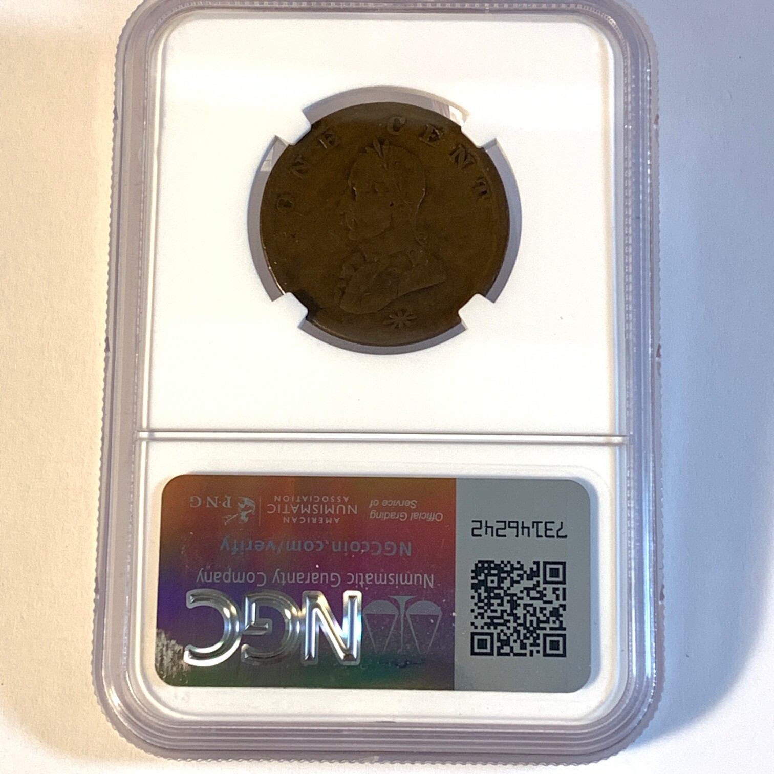Washington 1 Cent Double Head Military Bust NGC F12 | Property Room