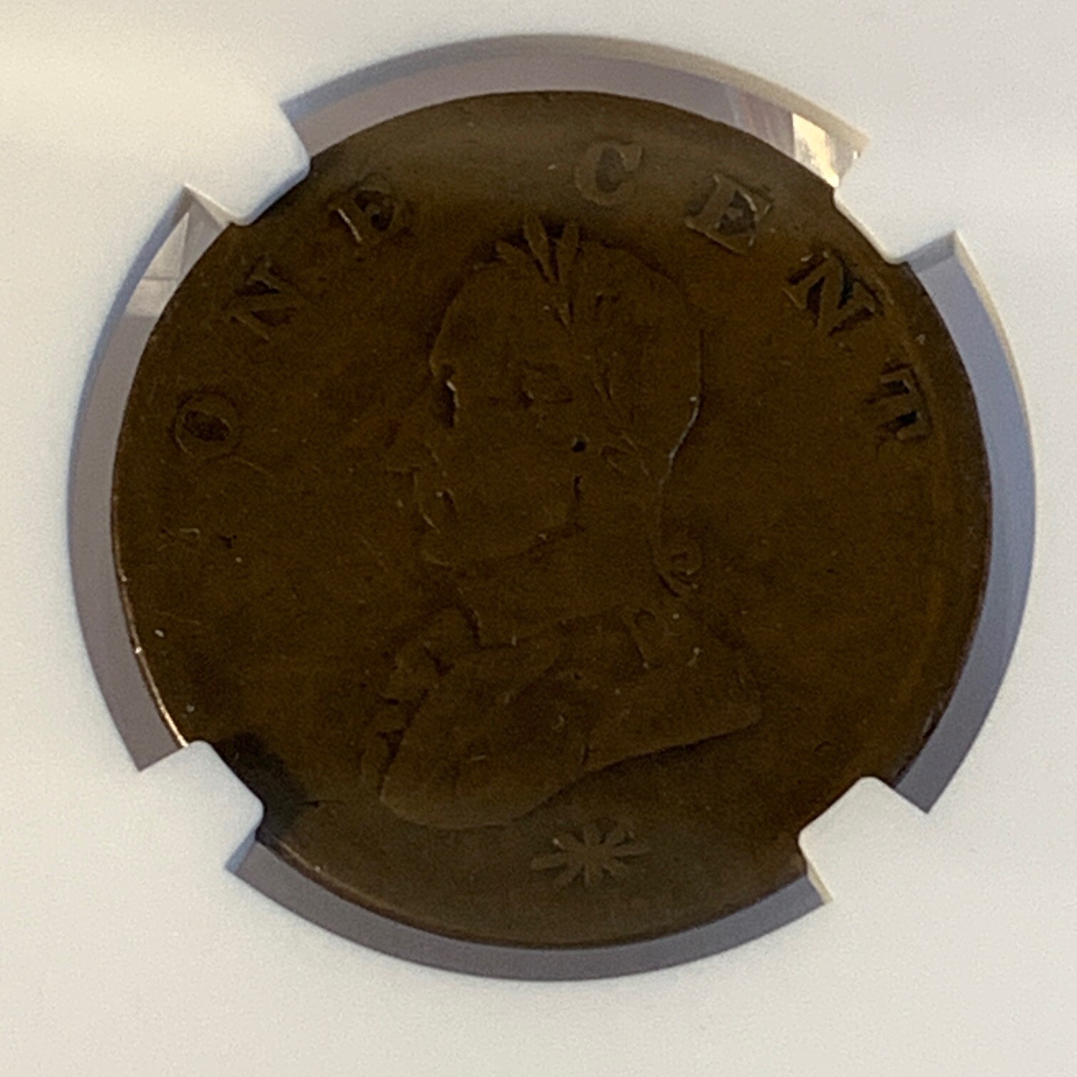 Washington 1 Cent Double Head Military Bust NGC F12 | Property Room