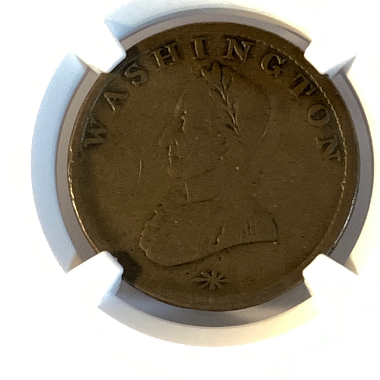Washington 1 Cent Double Head Military Bust NGC F12 | Property Room