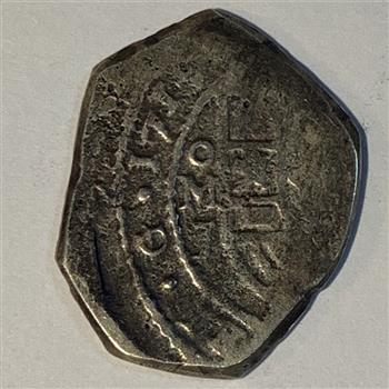 1719 Spanish Silver Cob Cross Lion Castle Pirate Era Coin Mexico City Mint