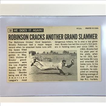 1964 Topps Giants High Grade Baseball Card Brooks Robinson Hall of Fame