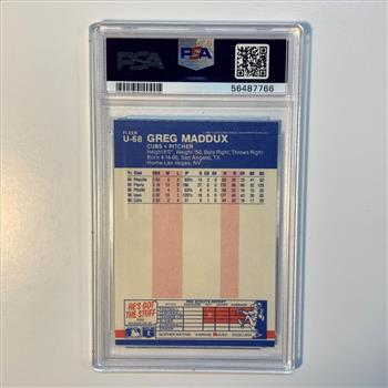 1987 Fleer Update Greg Maddux Rookie Card High Graded by PSA  Greatest Pitcher of All Time 