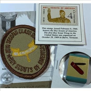 Boy Scout Lot including Stamp, Knife Merit and Eagle Scout Patch