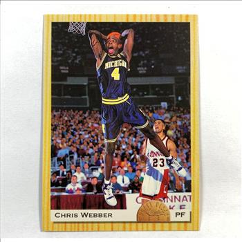 Chris Webber College Pre-Rookie Trading Card in Protective Sleeve High Grade