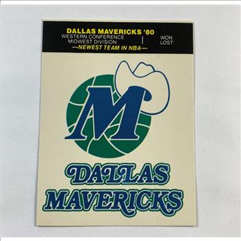 Dallas Mavericks 1981 Fleer Basketball Team Sticker