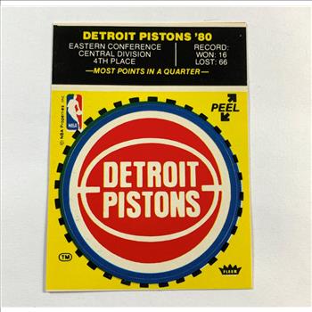 Detroit Pistons 1981 Fleer Basketball Team Sticker
