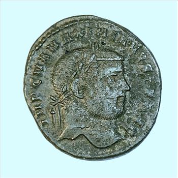 Diocletianus,  286-287AD Double Denarius stamped bust with str. nr Rv. IOVI CONSERVAT AVGG/XXIG Rome