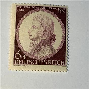 Germany WW2 German 1941 Mozart 6+4 Stamp MNH WW2 Era Mi# 810 Deutches Original Never Hinged