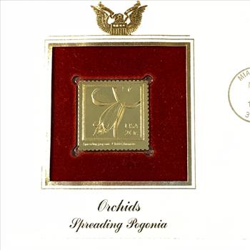 Orchids Gold Stamp and Original Documents from USPS