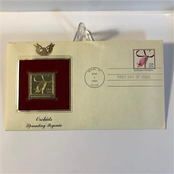Orchids Gold Stamp and Original Documents from USPS