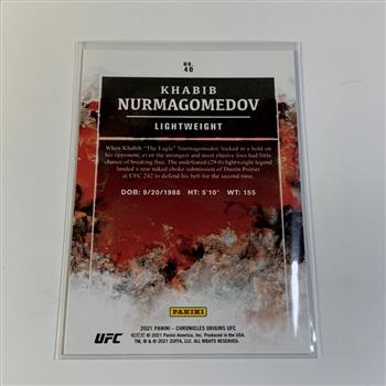 Panini UFC Origins Khabib Nurmagomedov Card in Protective Holder