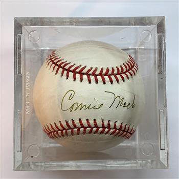 Rawlings Official League Ball Signed  by Connie Mack, Grandson of Hall of Fame Manager of Same Name in Ball Cube