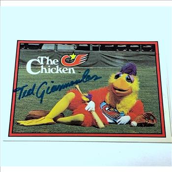 The Chicken San Diego Baseball Mascot Autographed Card RARE in Card Saver