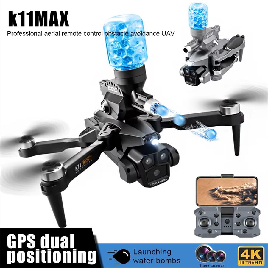 K11 Max Drone with Water Bombs - Professional Aerial Photography Aircraft 8K Three Camera Obstacle Avoidance Foldable Quadcopter