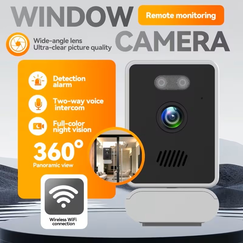 Window Camera, Support 2.4GHz&5GHz Wireless Camera, Suitable for Home Security/pet Monitoring, Support Full-color Night Vision, -way Audio, Human And Motion Detection Functions, Support Cloud Storage/SD Card Storage, All-day Recording