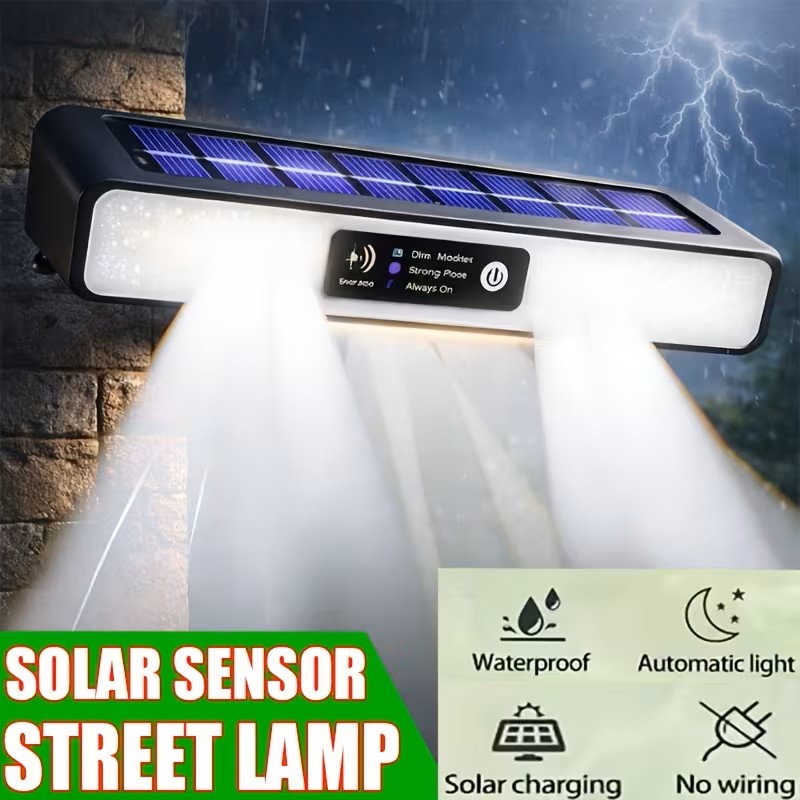 Outdoor Solar Sensor Light, IP65 Protection Rating, 36 High-Brightness 5630 LED Beads, Clip-on/Wall-mountable, Suitable for Camping, Garages, Patios, And Commercial Lighting, Automatic Switch