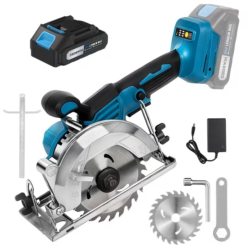 Brushless Circular Saw Kit - With 21V Dual Smart 1/2 Batteries And Batteries Charger, Comes With Saw Blades, Two Adjustable 45° Cutting Depths - Ideal For Woodworking And Garden Projects