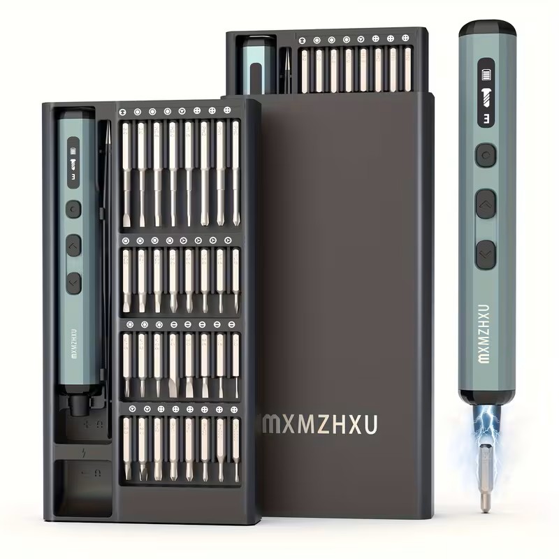 Mini Electric Screwdriver 3.7V, Cordless Screwdriver Set, Precision Electric Screwdriver 68-in-1 Magnetic Bits, 4 LED Lights, Rechargeable Portable Repair Tool Kit for Electronics Laptops Glasses Clocks