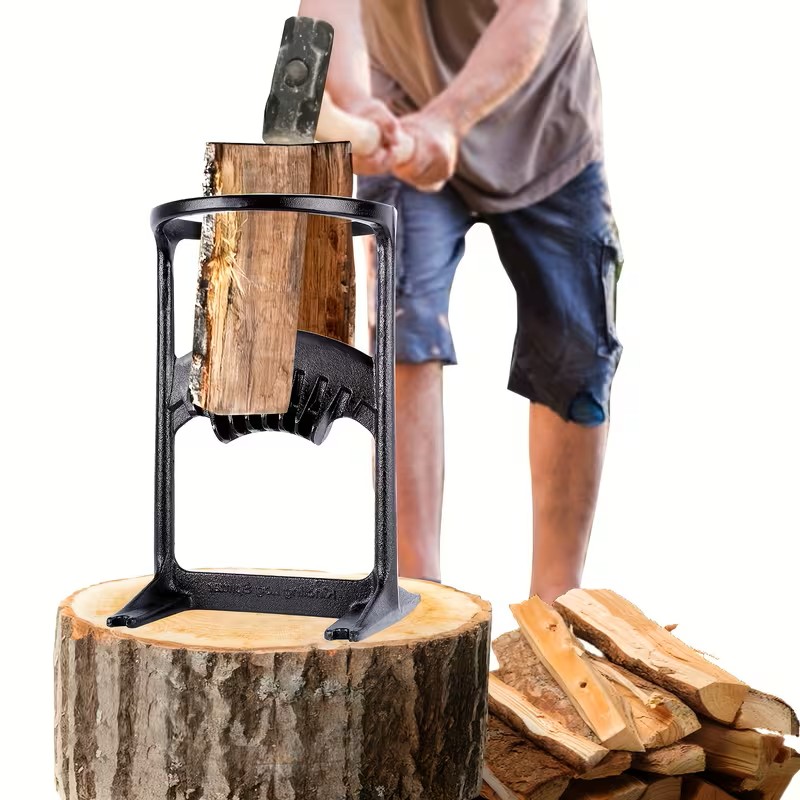 Wood Splitting Machine, Portable Iron Wood Splitter, a Tool for Splitting Wood Suitable for Family Farms, a Wood Splitting Machine That Saves Manpower, a Wood Splitting Tool Used for Outdoor Camping at Home