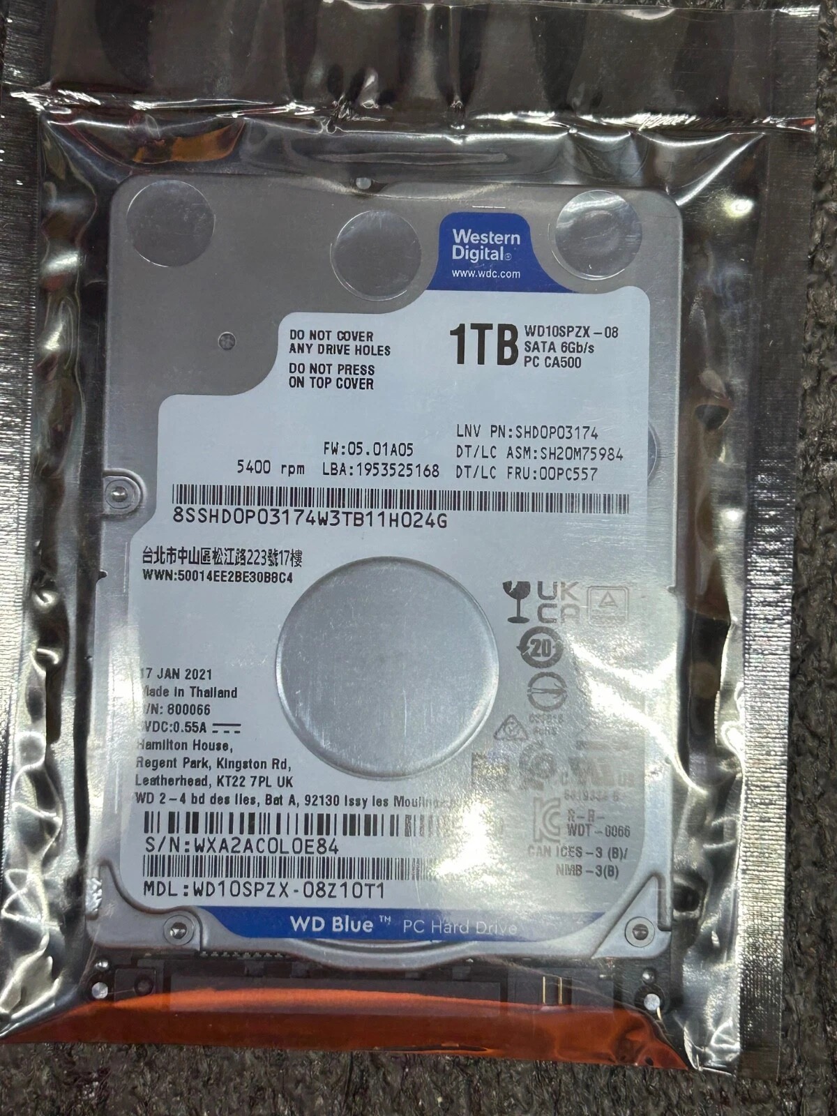 WESTERN DIGITAL WD10SPZX 1TB 2.5" 128MB SATA HDD Hard drive laptop PS3 Ps4 Xbox