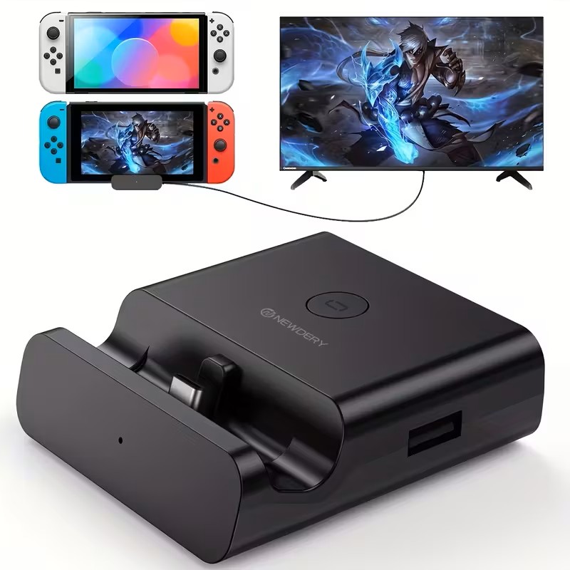 For Switch TV Dock for Switch Docking Station for TV, USB C to 4K HDTV Multiport Hub Adapter, Portable PD Charger Dock for Switch&Oled, Perfect for Switch Additions