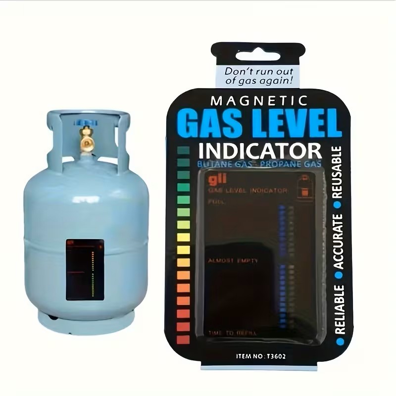 Magnetic Gas Level Indicator for Propane& Butane LPG Cylinders- Temperature Measurement Stick for RVs and Trailers, No Battery Required
