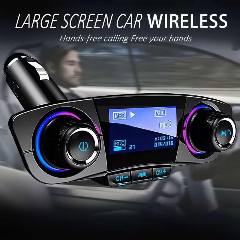 MP3 Player with Card Slot, AUX, Bluetooth Receiver, Multifunctional USB Flash Drive, Music Player, Hands-Free Calling, Phone Charger, Bluetooth FM Transmitter