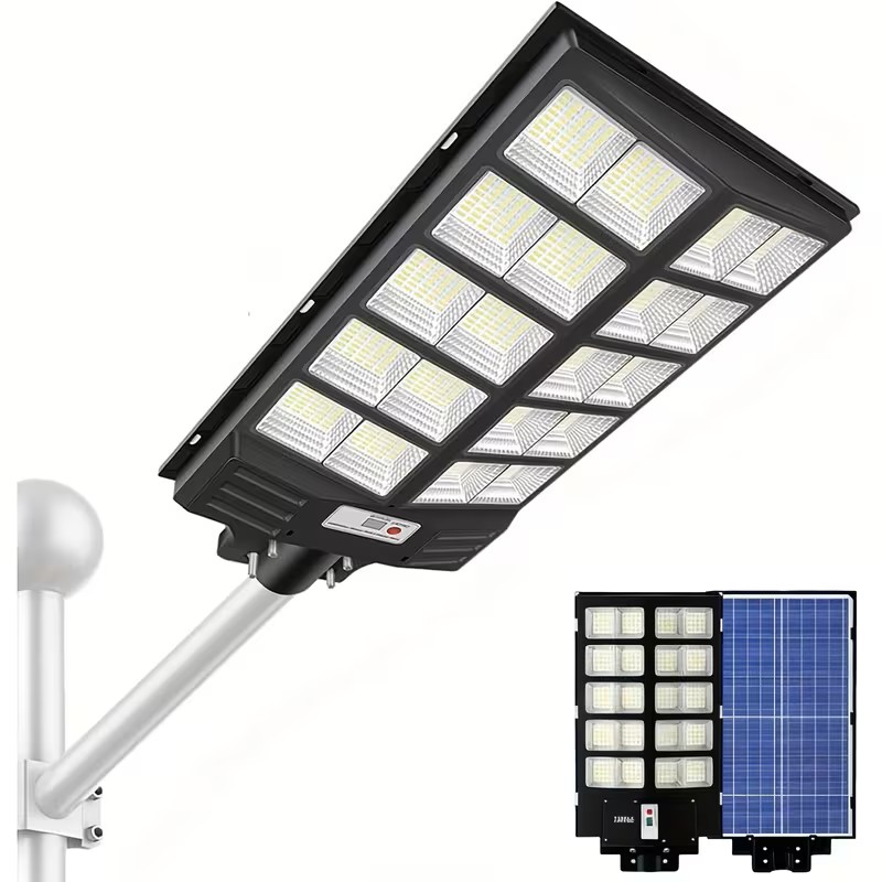 Solar Street Lights Outdoor, Commercial Parking Lot Light, 6500K Dusk to Dawn IP44 Security Flood Lights Motion Sensor LED Lamp for Basketball Court, Road, Yard, Solar Light Sensor, Outdoor Solar Lights for Fence, Solar Fence Lights