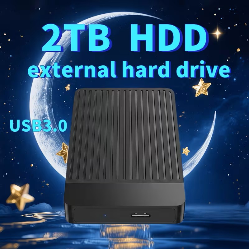 2TB-4TB High-Speed Portable External Hard Drive USB 3.0 - Tool-Free Installation, Pc/Laptop/Office Large Capacity Hard Drive, Exfat File System, Video/Music Expansion Backup (Black), Portable Storage Drive, Office Data Storage, Stylish Design