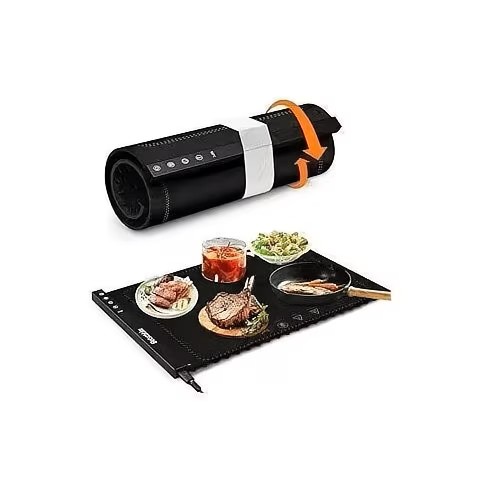 Food Warmer with advance Function, 5 Pcs Extra Large Food Warming Mat with spatulas & towel, Foldable Food Warming Tray