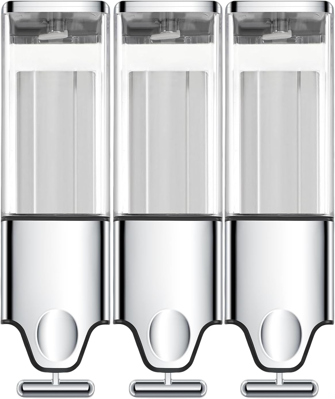 3-in-1 Quadrate Dispensers for The Shower,Shower soap Dispenser,Conditioner Dispenser, Shampoo Dispenser,No Drilled Wall Mounted Distributor,Hotel,Bathroom,Home