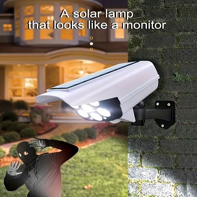 Solar-powered Motion Sensor Lights, Each with 77 LEDs, Offers Three Selectable Modes And Is Suitable for Use As A Fake Security Camera In Hotels, Porches, Gardens, Terraces, And Private Paths