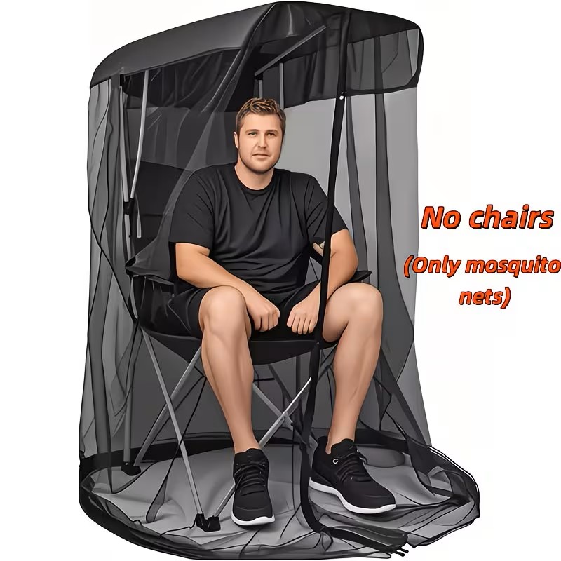 Outdoor Camping And Fishing Mosquito Net with Zipper Closure (Chair Not Included) - Protects Against Insects And Provides Shade, Lightweight And Easy to Assemble, Ideal for Camping