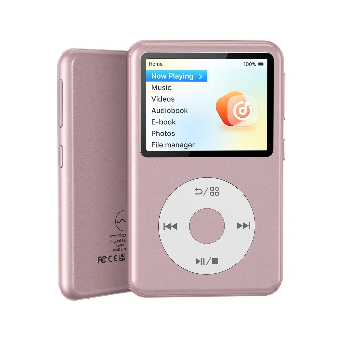 Innioasis Y2 Pink Portable Mini HiFi Bluetooth MP3 Player, 64GB Expandable 2TB