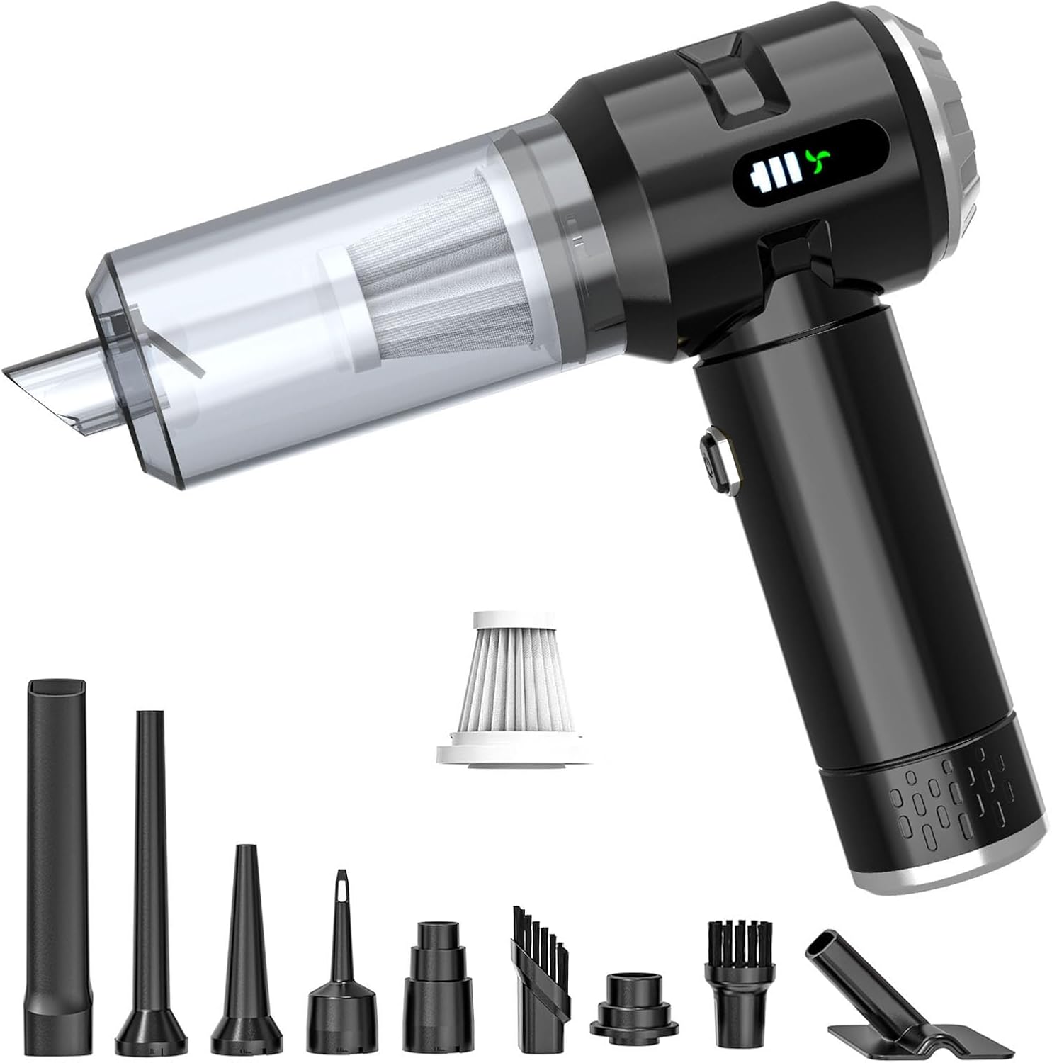 Handheld Car Vacuum Cleaner, 25000PA Strong Cyclonic Suction Portable Mini Vacuum Cordless with Digital Display Lightweight Handheld for Pet Hair, Car, Home, Office,