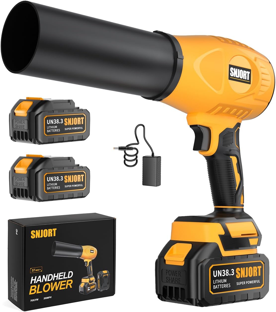 Leaf Blower Cordless with Battery and Charger, 980,000 RPM, Extended Nozzle, Lightweight Handheld,Blower for Patio Cleaning,Leaves and Dust,Birthday Gifts for Men Dad Husband(Banana Yellow