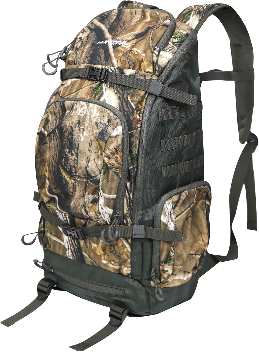 Hunting Backpack, Waterproof Camo Hunting Daypack with Storage Pockets, Long-Lasting Bag for Rifle Shotgun Bow Gun (Large)