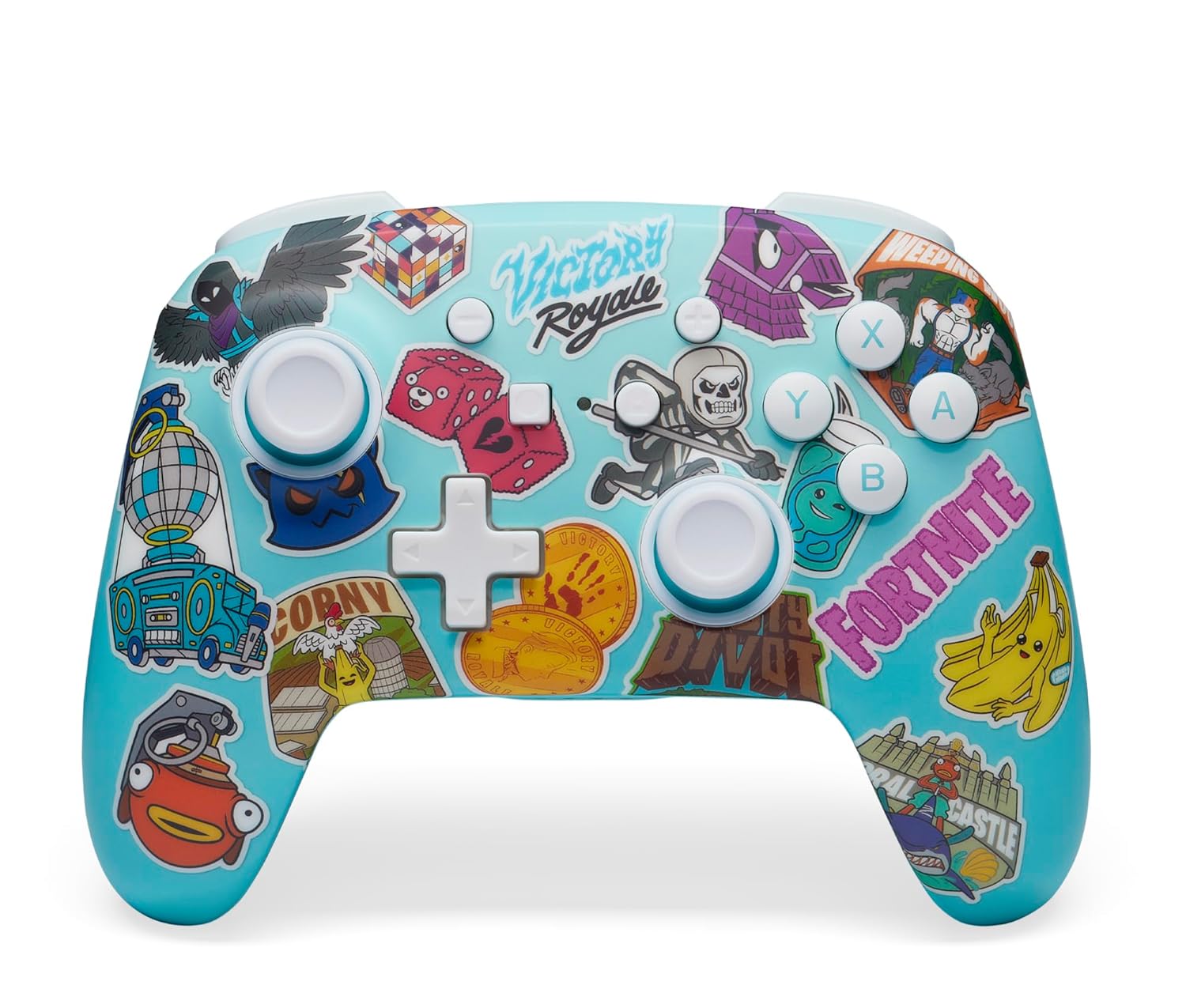 PowerA Enhanced Wireless Controller for Nintendo Switch/Switch 2 / Switch Lite/OLED Model - Fortnite Sticker Mania - Gamepad, game controller, Officially Licensed