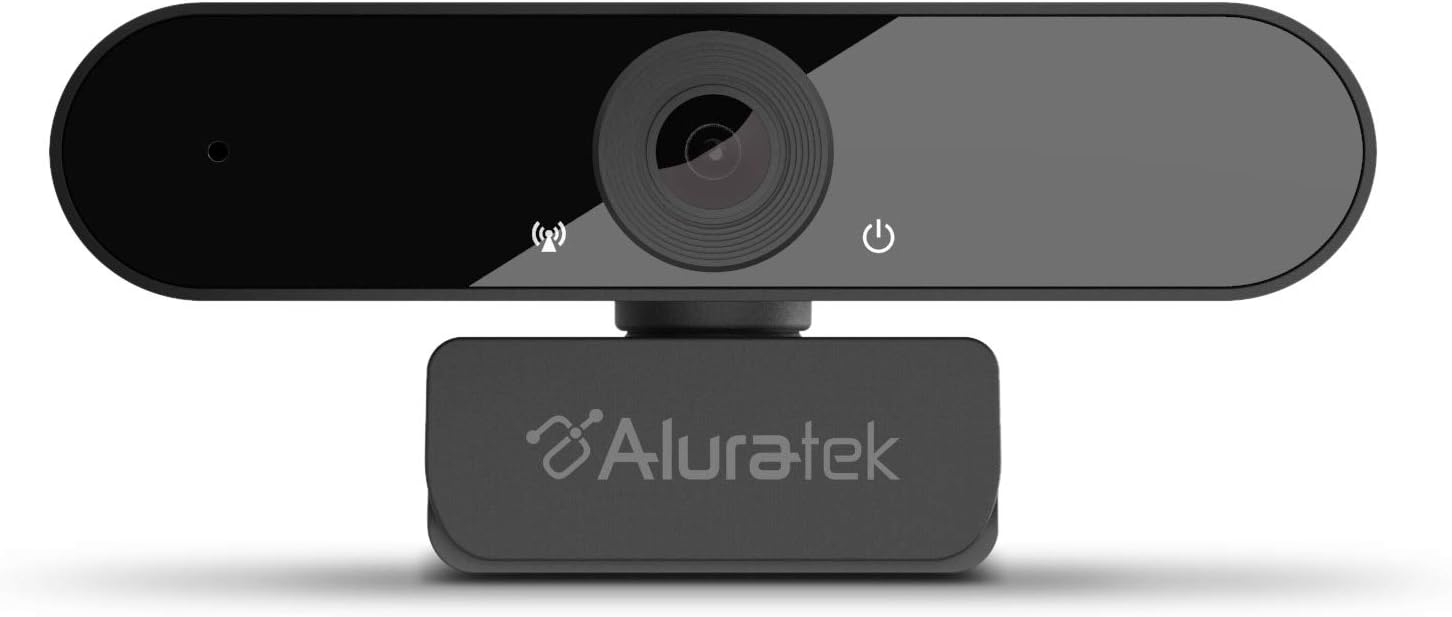 Aluratek HD 1080P Video Webcam (AWC03F) Full HD Webcam with Built-in Microphone, Autofocus, and Adjustable Clip Perfect for Streaming, Video Calls, and Online Meetings Video and Audio