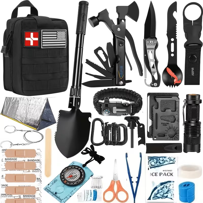 269pcs of Various Professional Survival Equipment, Including Outdoor Tools Such As Shovels, Compasses, And Multifunctional Outdoor Tools