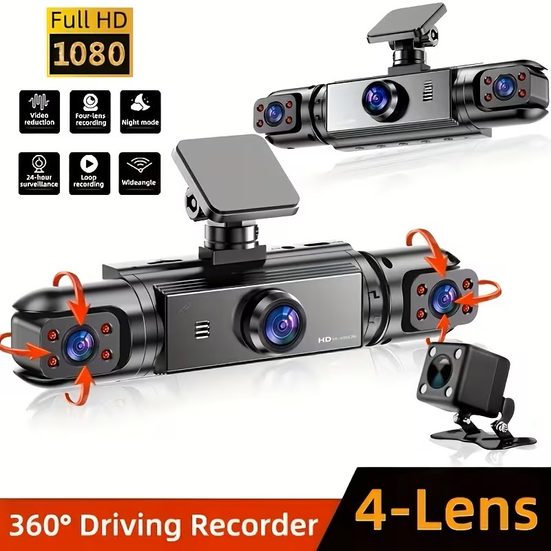 Dash Camera for Cars, Dash Cam Car, 360 Degree Dashcam FHD 1080P Front Left And Right with 3.16 Inch Display, G-Sensor, Night Vision, Parking Monitoring, Backup Assistant Optional 3lens Version