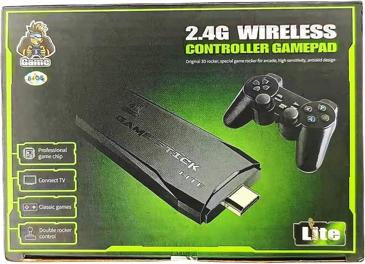 2.4G Wireless Controller Gamepad/Mini Game Stick Console, 4K HD HDMI Output, 10,000+ Built-In Retro Games, Save/Search/Collect Function, Perfect for Family TV Gaming
