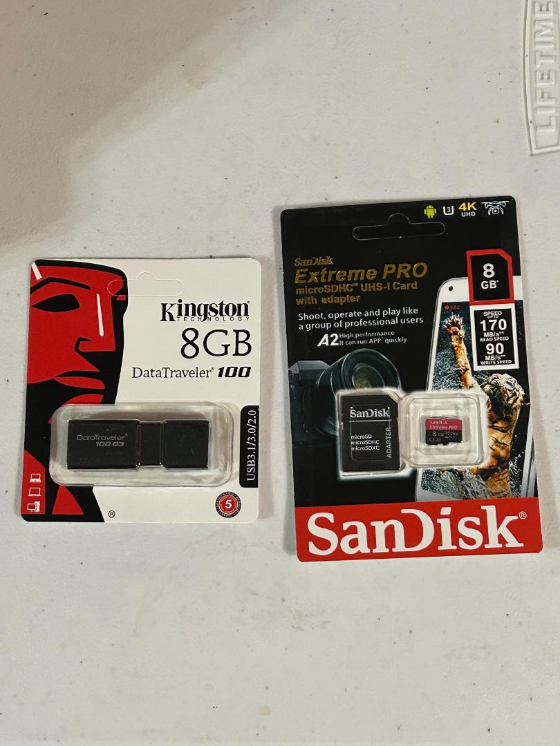 Kingston/Sandisk memory cards and data drive