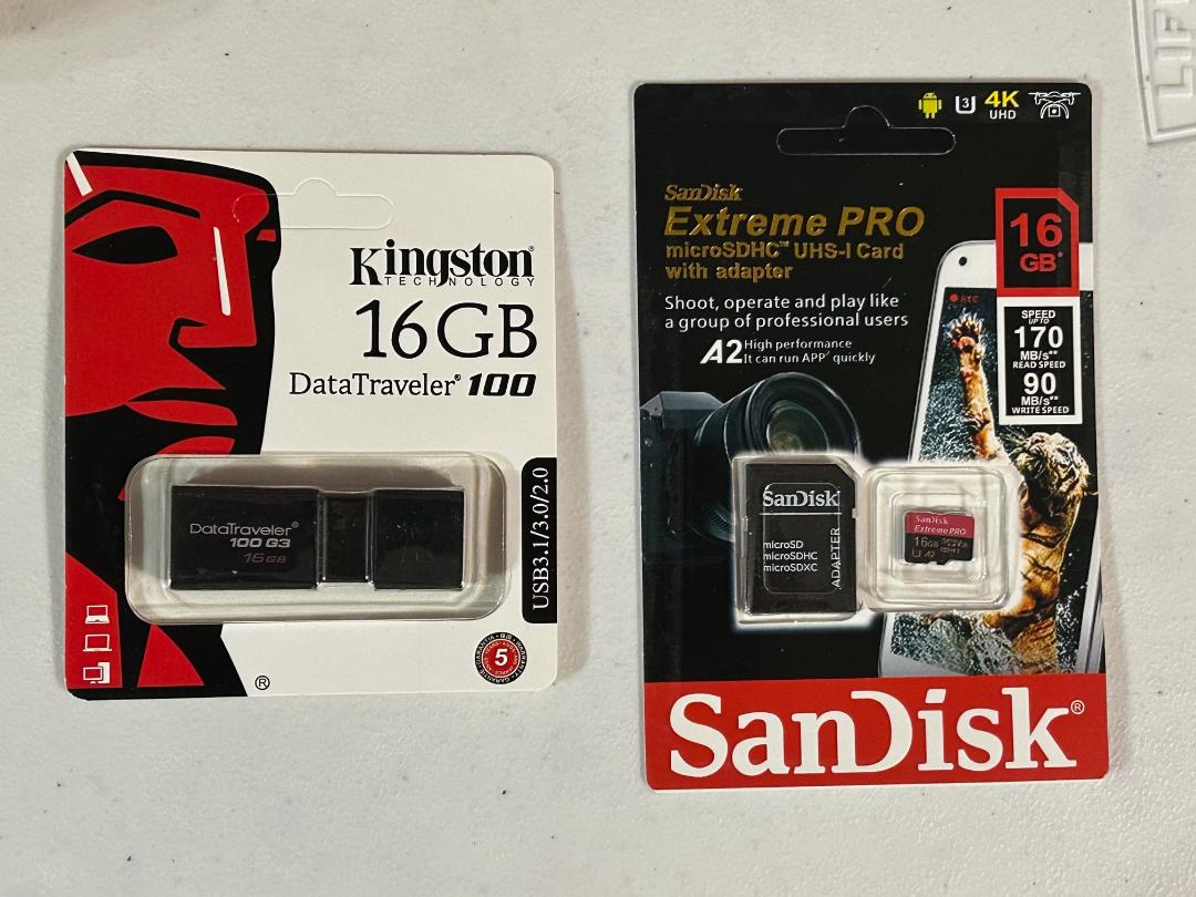 Kingston/Sandisk memory cards and data drive