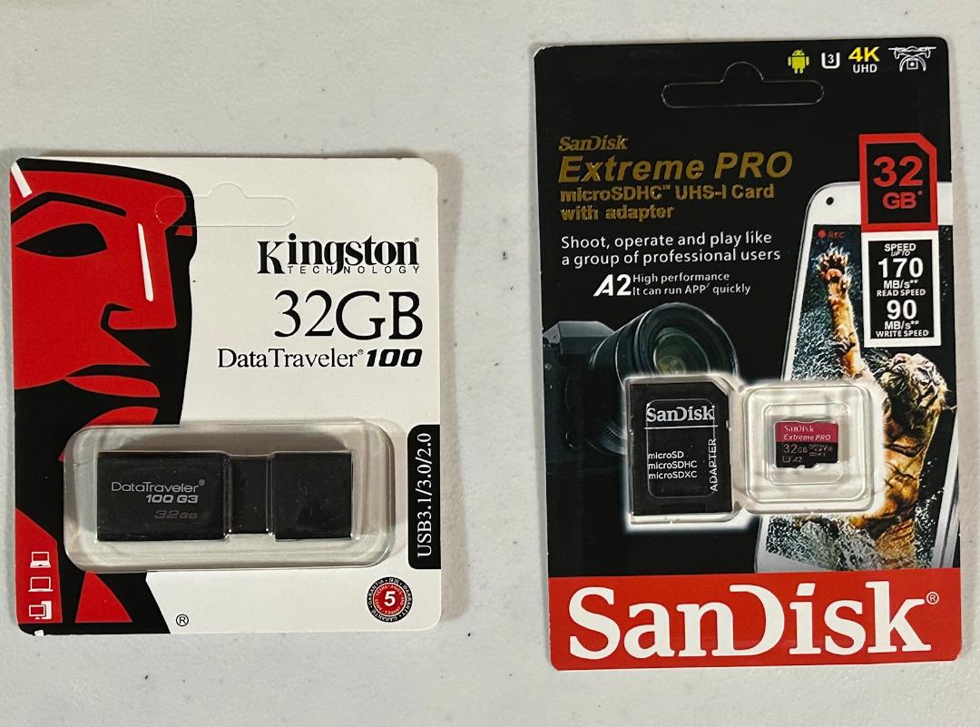 Kingston/Sandisk memory cards and data drive