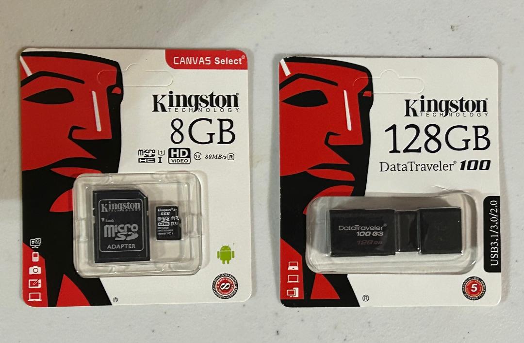 Kingston/Sandisk memory cards and data drive