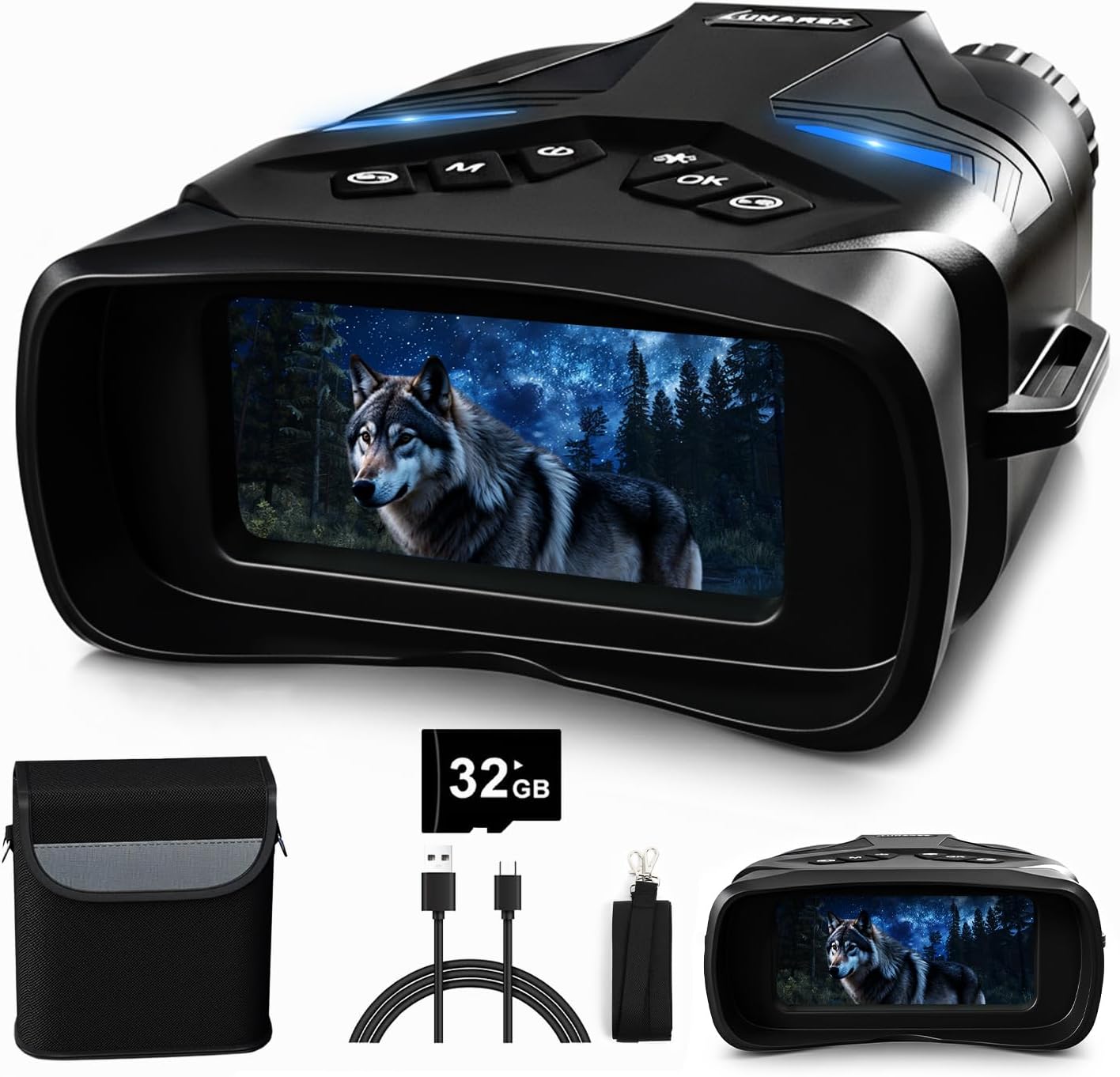 Night Vision Binoculars for Adults & Kids - 4.5'' Screen Infrared Night Vision Goggles Camera with Case, 4K Video & 36MP Photos, 8X Digital Zoom, 7-Level Infrared, 4500mAh Battery for Camping,Security
