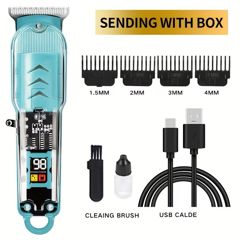 Portable Professional Wireless Haircut & Beard Trimming Set - USB Rechargeable, Sharp Blades, Ideal for Home & Salon Use, Perfect for Barbers & Stylists